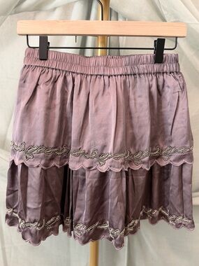 AND NOW THIS Lavender Tiered Mini Skirt